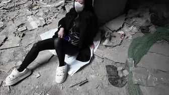 废墟自缚震动棒+跳蛋强震